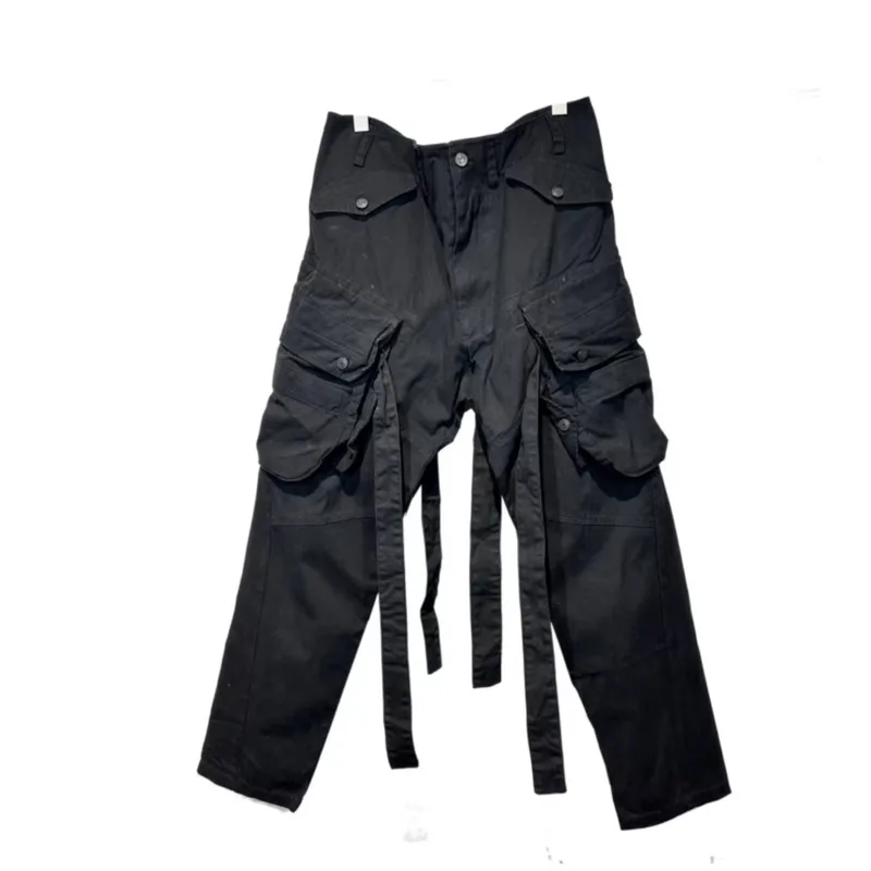 HKSH Men's Strap Parachute Calças de carga, Punk Avant Garde Moda Macacão, maré escura, resíduos terra nicho Designer, Bolsos 3D, HK0135