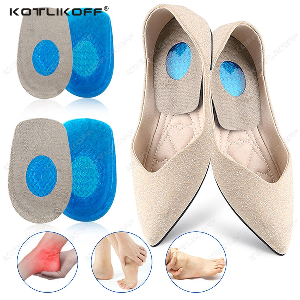 

Self-Adhesive Heel Spurs Pads Silicone Gel Insoles Fascitis Plantar Pain Relief Treatment Inserts Heel Cup Soft Cushion Care