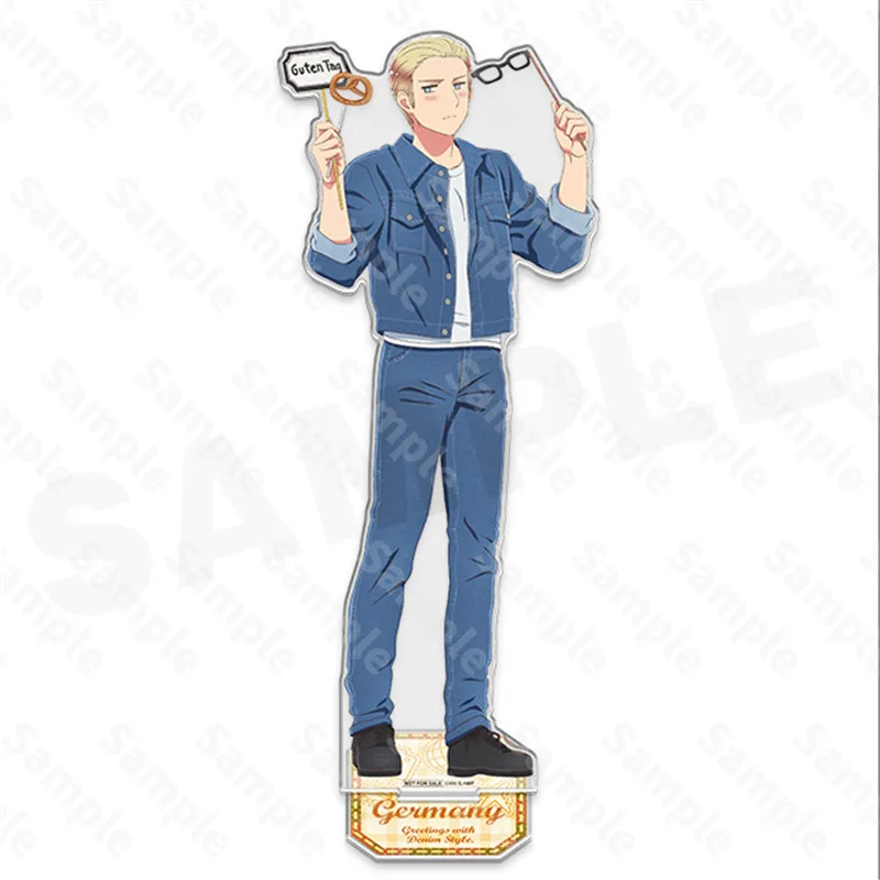 HETALIA APH Blue Jean Ver. Ornamen Meja Figur Ludwig Akrilik Italia Veneziano, Piring Berdiri Alfred F. Jones, Mainan Pilihan
