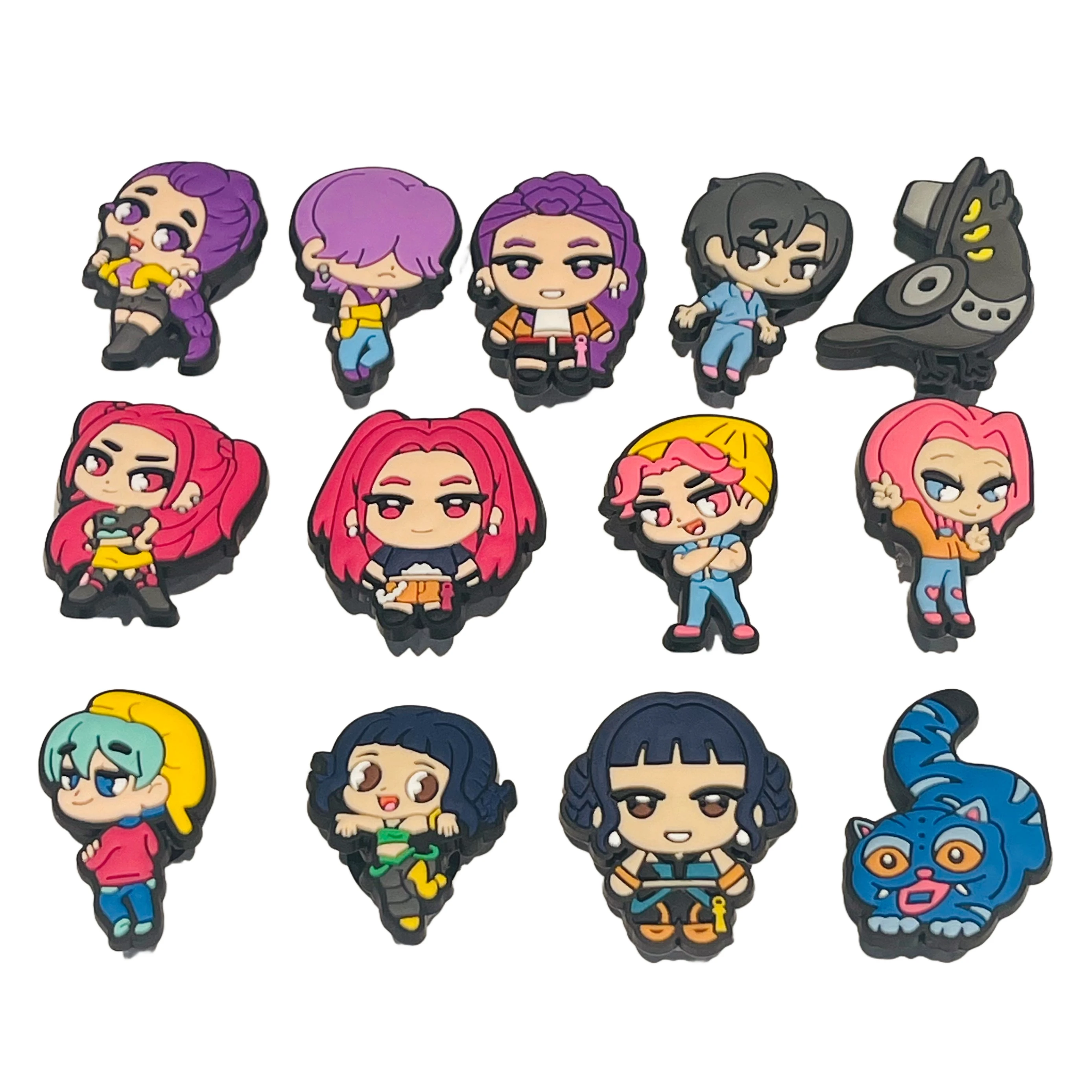 13-100 قطعة الكرتون Miniso الموسيقى فيلم البوب المغني الأحذية البلاستيكية السحر سوار ذاتي الصنع الصنادل إكسسوارات أحذية حذاء للحديقة الديكور