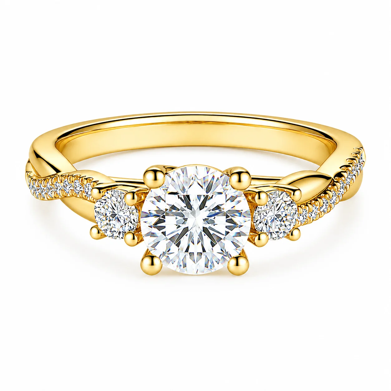 Maßgefertigter Labor-Diamantring 9K 14K Gold 0,5ct bis 3ct D-Farbe VVS-Reinheit Verlobungs-Hochzeits-Versprechen-Jubiläumsring für Damen