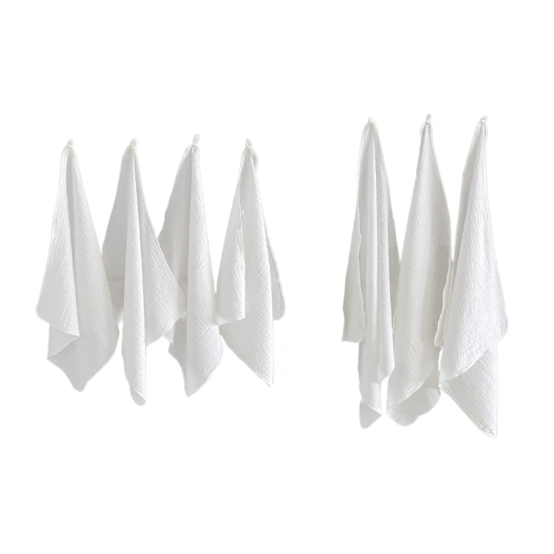 

4Pcs/3Pcs Cotton Handkerchief Face Towel Set Soft & Absorbent Drooling Bib Gift