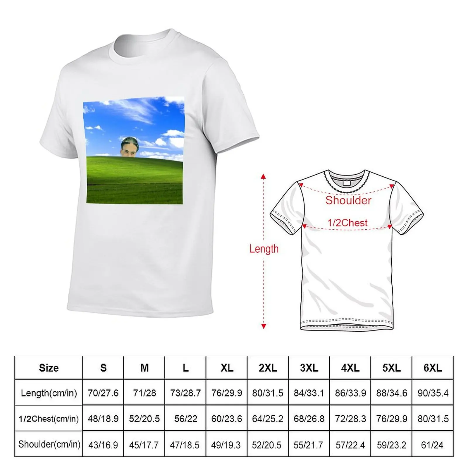 Vitas Windows T-Shirt Big Size Short Sleeve Tee for Men