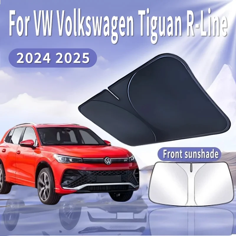 Car Sun Visor For VW Volkswagen Tiguan R-Line 2024 2025 MK3 Front Windshield Sunshade Heat Insulation Summer Auto Accessories