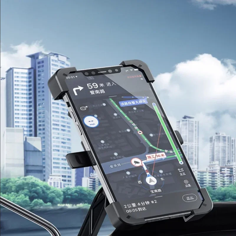 

Phone Holder 360 Degree Rotating Mobile Phone Stand Shockproof Motorcycle Phone Mount Adjustable for 4.8-6.8 Inch Smart Phone