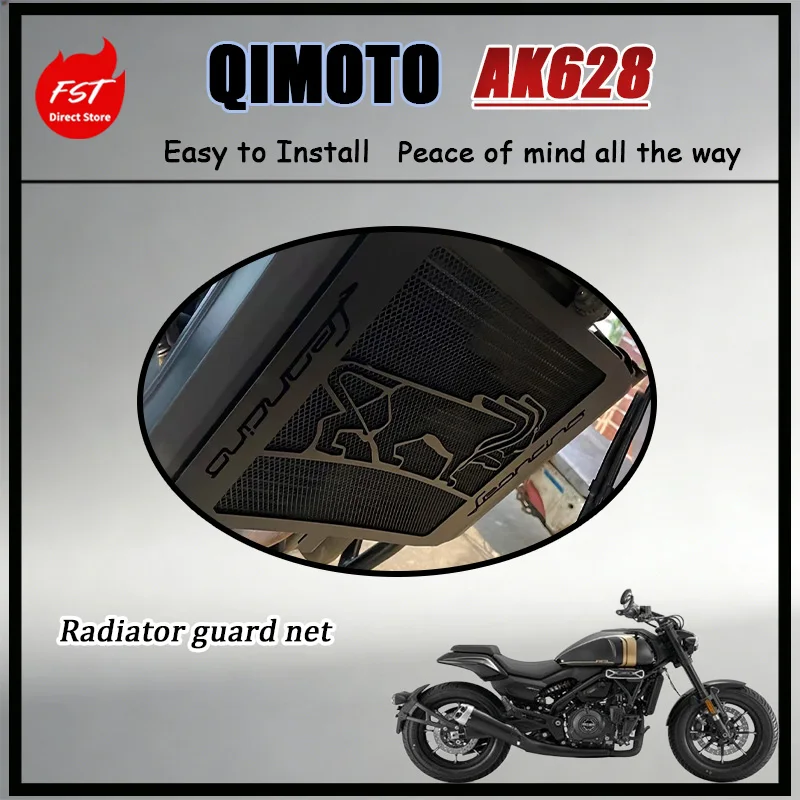 

For Top-Tier Stainless Steel Water Tank Protector Radiator Grille Shield for QJ Motor AK628 Anti-Scratch Anti-Bug Motorcycle