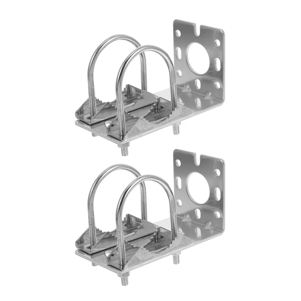 2 個のアンテナポールマウントブラケットアルミ合金 L 型クランプ屋外ユニバーサルマウントポールラック衛星アンテナ用