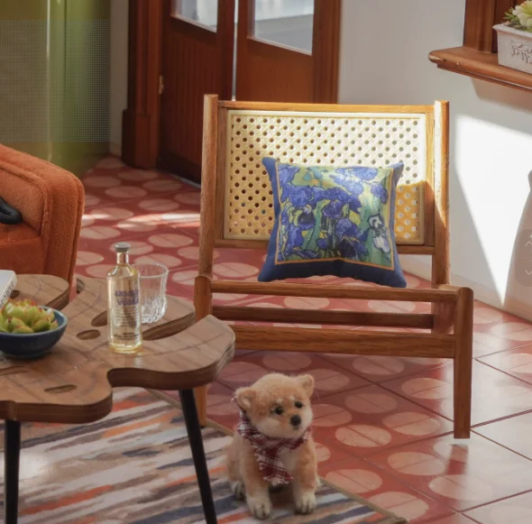 1/6 casa de bonecas em miniatura cadeira modelo pequena cadeira de encosto retro rattan tecido cadeira bjd boneca cena móveis decoração acessório