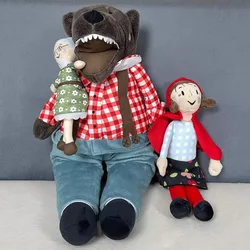 Little Red Riding Hood Girl Grandma Wolf Cartoon Animal Plush Toy Stuffed Doll Dad Mom Bedtime Story Girl Boy Friend Gift