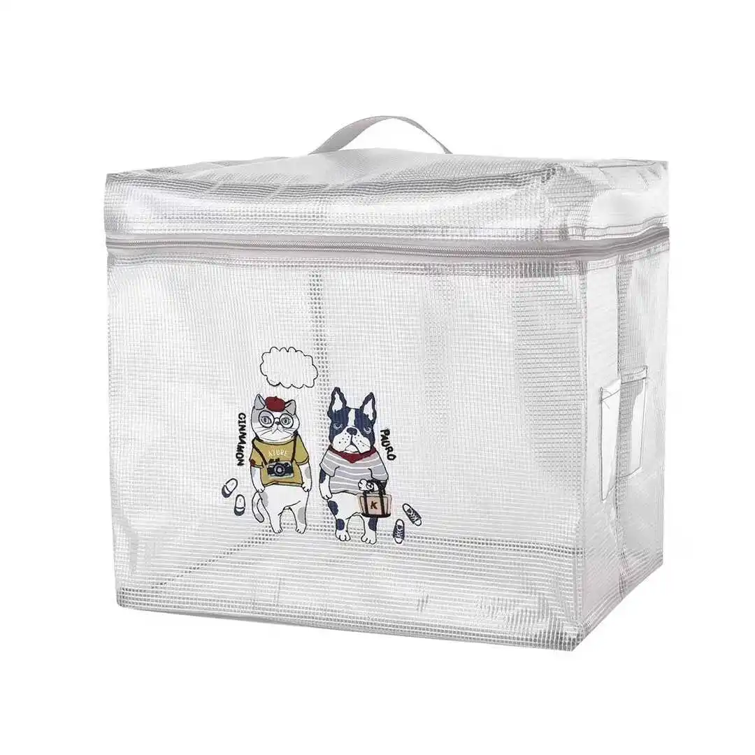 Japan Kusuguru Lucy Paul PVC Mesh Cloth Waterproof Portable Sundries with Lid Clothes Storgage Bag 789