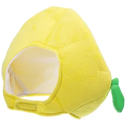 Lemon Costume Hood Shaped Hat Clothing Adorable Head Cover Short Plush Party Prop Miss