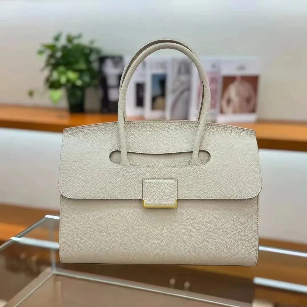 Luxury Genuine Leather Briefcase Fashion High-end Large Capacity Handbags Ladies Bag Workplace Business Commuting Cowhide Bags