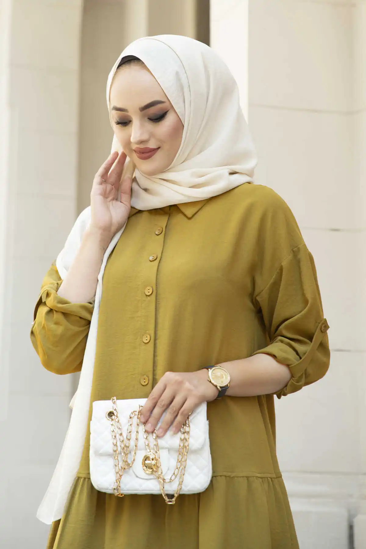 Skirt Frilled Aerobin Tunik Mustard