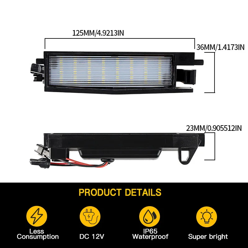 2pcs White LED License Number Plate Light Lamp OEM:81270-02230 For Toyota Auris E180 Aygo RAV4 MK3 XA30