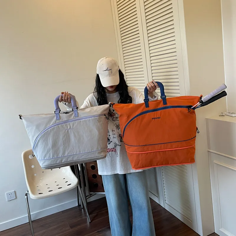 oxford-cloth-travel-bag-with-rod-super-large-capacity-badminton-racket-fitness-bag-wet-and-dry-separation-sports-equipment-bag