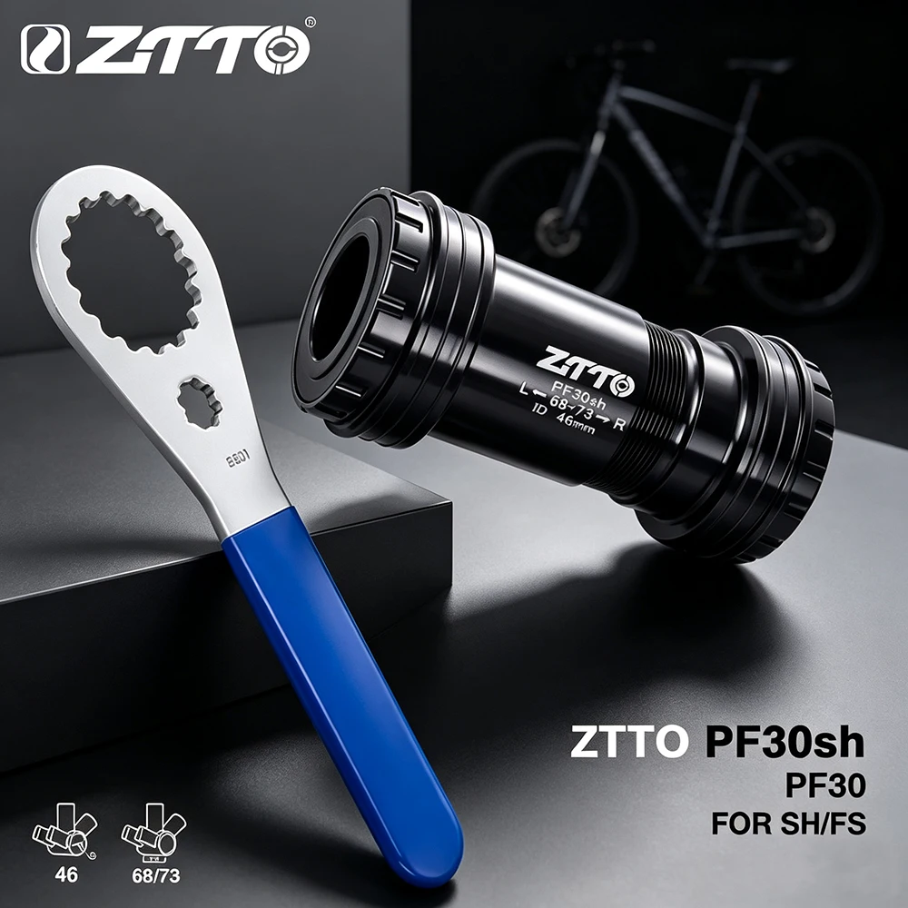 ZTTO PF30sh PF30 24 Press Fit Bicycle Bottom Bracket 68/73mm 46mm Frame For MTB Road Bike Prowheel 22mm 24mm Crankset Bike Parts