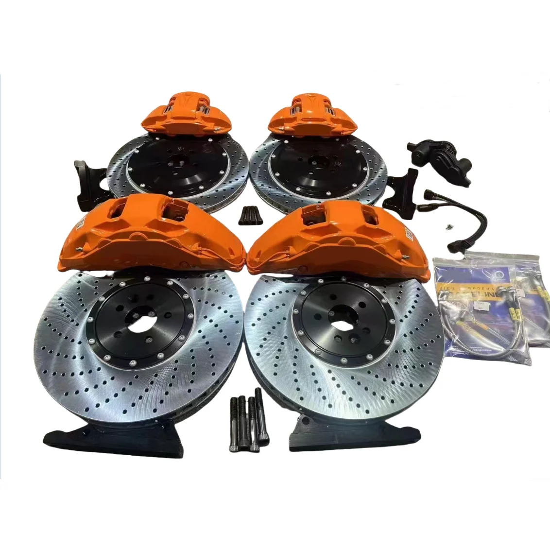 Upgrade Big Brake Kit Front 10 Pot Caliper Rear 4 Piston Rotor Disc Integrated Electronic For Tesla Model 3 Y S X For Cybertruck