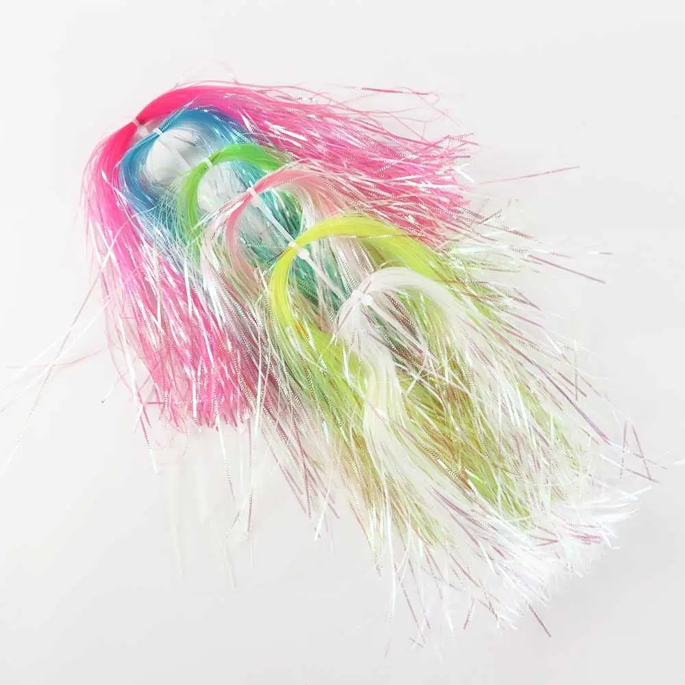 1 mm breite gewellte Flash-Stränge, Fischschuppen, simuliert den Binden von Flash-Lametta-Streamer, Fliegenfischen, Gliss, leuchtende Stränge, Fliegen