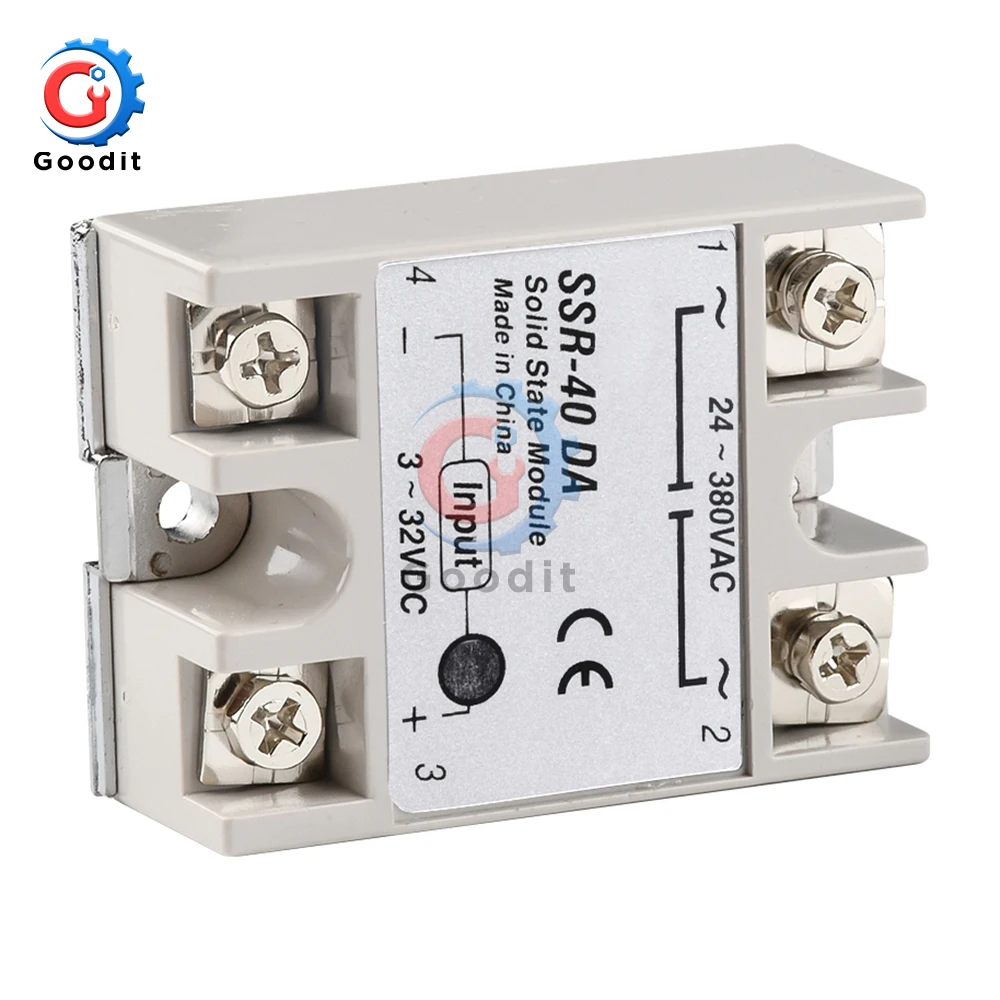 Solid State Relay Actually SSR-40DA 3-32V DC TO 24-380V AC SSR 40DA WITHOUT Plastic Cover Single Phase Solid State Relay