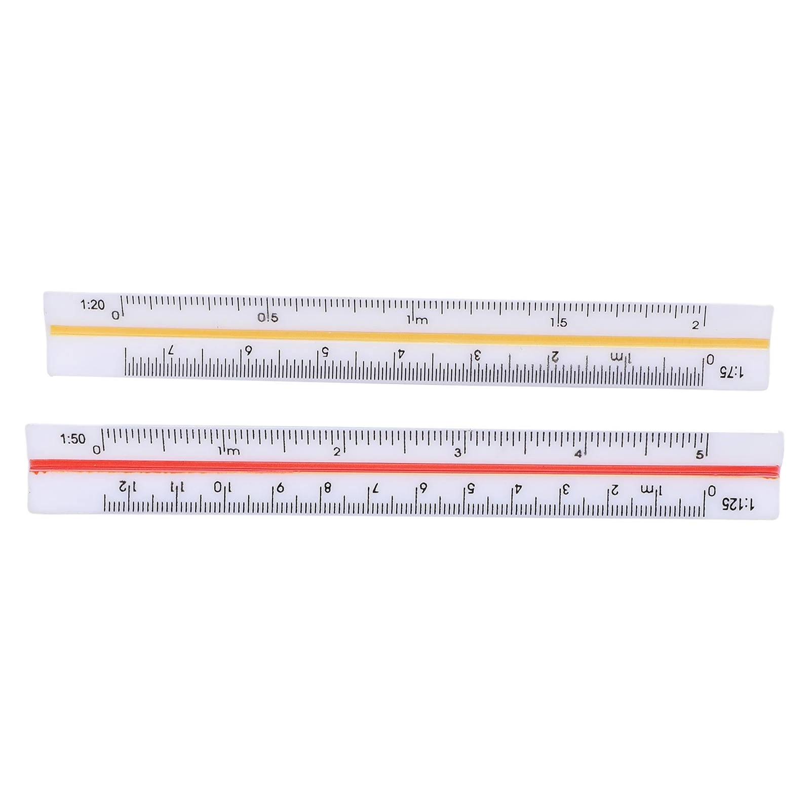 2Pcs Architectural Ruler Set Plastic Small Scale Pocket Mini for Engineer Architects Engineering Scaling 12.5cm