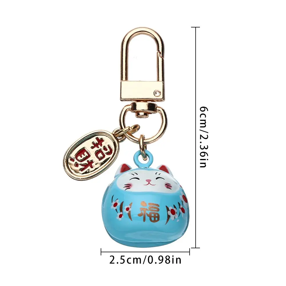 Japanese Cute Lucky Cat Keychains Cartoon Lucky Cat Key Chains Car Bag Charm Ornaments Pendant Keyring Couple Gift
