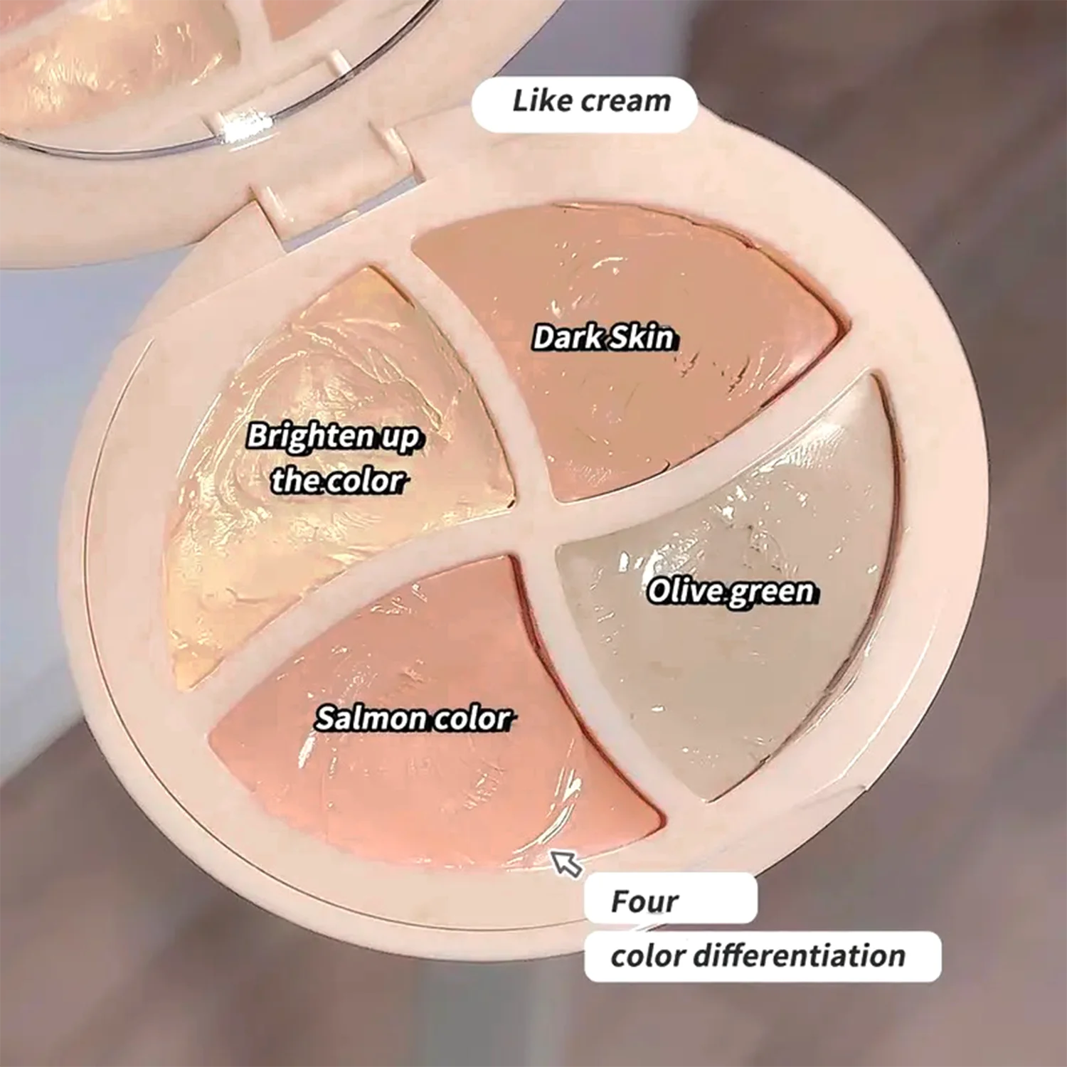 كريم كونسيلر مرطب بأربعة ألوان للهالات السوداء كريم أساس متعدد الألوان لتفتيح المكياج للعيون #6