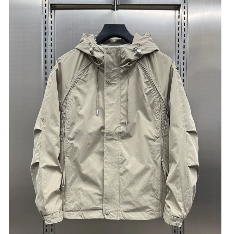 

Модная американская повседневная куртка-жакет в стиле пэчворк для мужчин, трендовая брендовая модель весна-осень, приталенный крой, ветрозащитная, с длинными рукавами