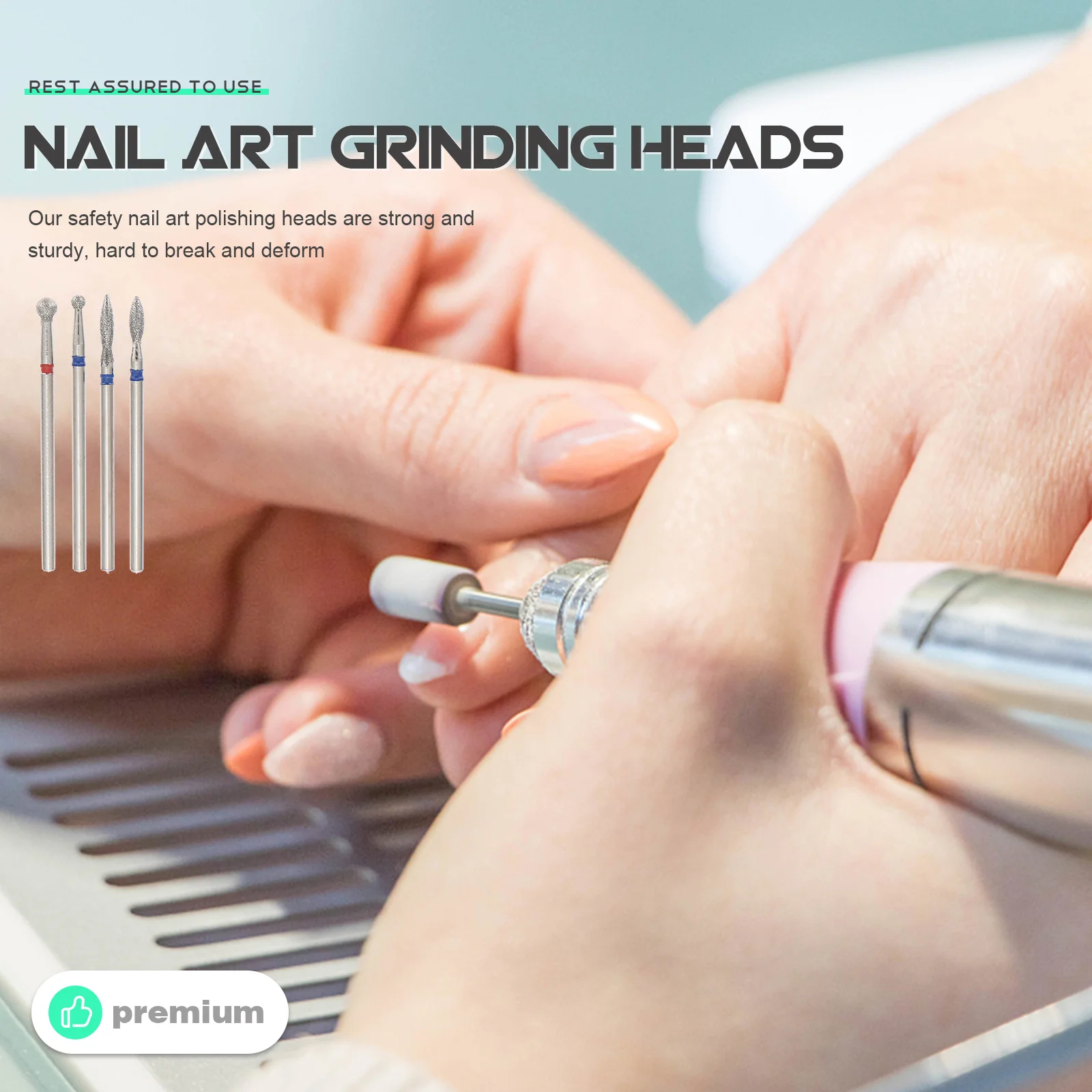 

FOMIYES 4Pcs Nail Polisher Manicure Kit Tungsten Steel Files Drill Bits Cuticle Tool Art Accessories