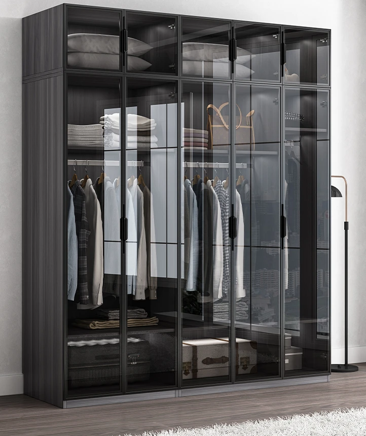 Wardrobe, household bedroom, small unit, glass door, cloakroom combination, 4-5-6 door, large wardrobe