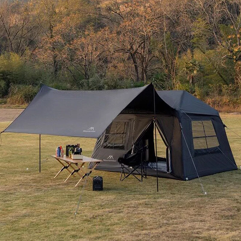 

Inflatable Tent Vinyl Outdoor Camping Overnight Air Tent Heavy Rain Protection Thickened Camping Gear Tent with Sunshade Canopy