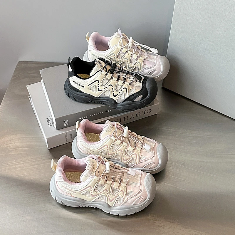 الأطفال أحذية رياضية غير رسمية للفتيات 2025 الخريف موضة جديدة الكورية نمط لينة أسفل المضادة للانزلاق تنوعا خارج أحذية رياضية