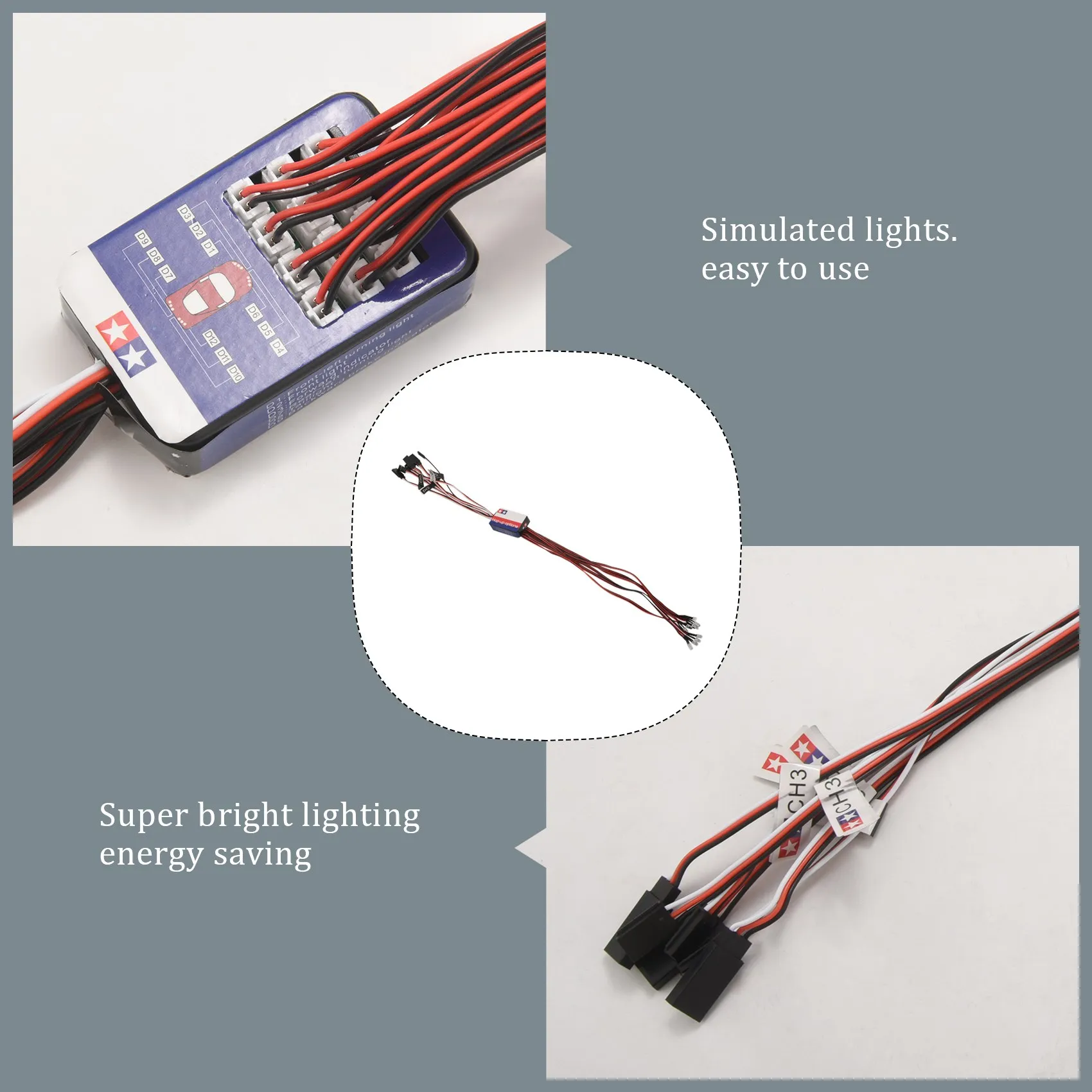 B49B-12 LED طقم الإضاءة توجيه الفرامل محاكاة ضوء فلاش ل 1/10 موديلات صغيرة RC سيارة يوكومو تاميا HSP HPI محوري RC4WD #4