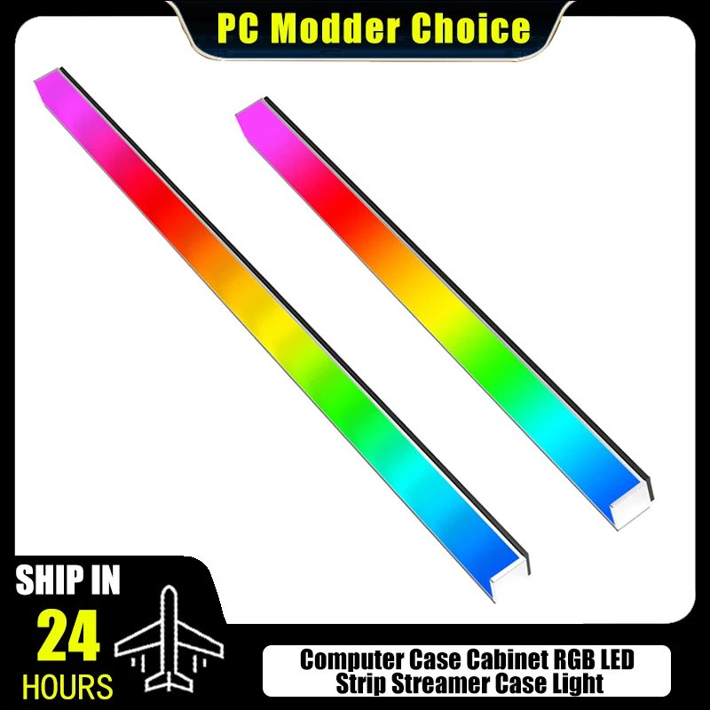 

Алюминиевая жесткая световая панель, двухсторонняя RGB лампа, мигающие светодиодные фонари, 30 см/40 см для корпуса компьютера, 5 В, 3 контакта, SYNC