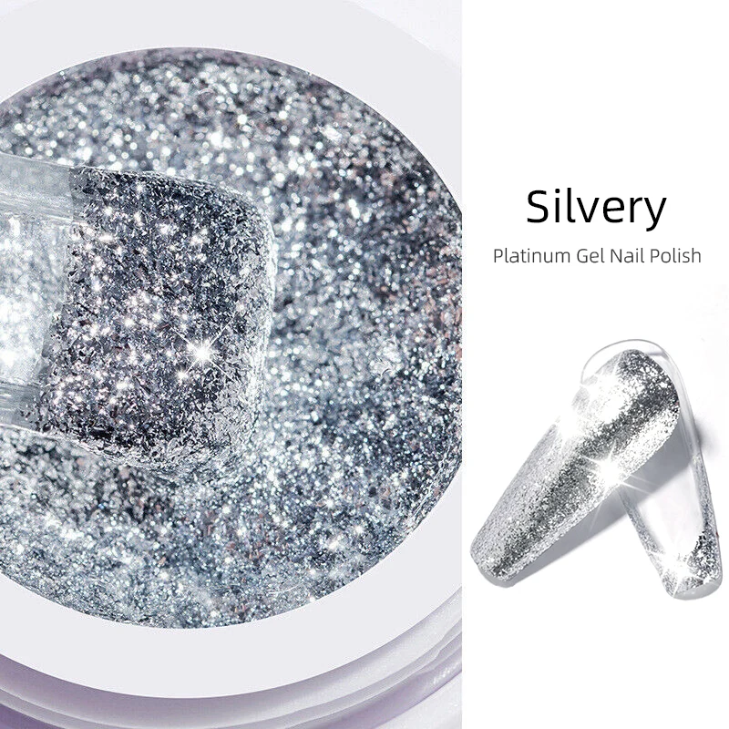 Neue Glitter Gel Polnische Shiny Platin Nagel Gel 5ml Nail art Blinkende Weg Tränken UV Semi Permanent Hybrid Vernis lack Lack