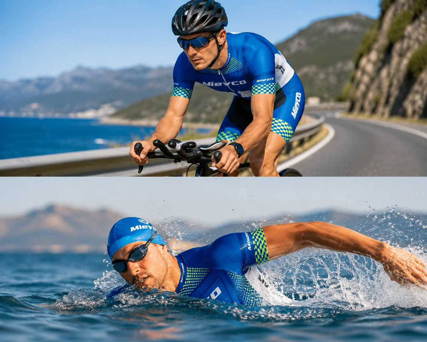 Unisex Triathlon Jumpsuit Full Integrated Cut Front Opening Concealed Zipper Tight‑Fit For Cycling Running Swimming Multi-sports
