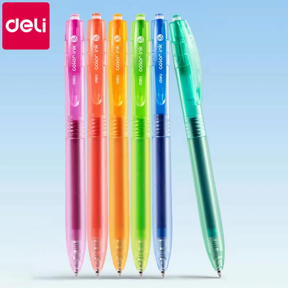 

5pcs Deli Color Gel Pens 0.5mm Mark Stroke Key Color for Writing Painting Graffiti Mark Large Capacity School Office Stationery