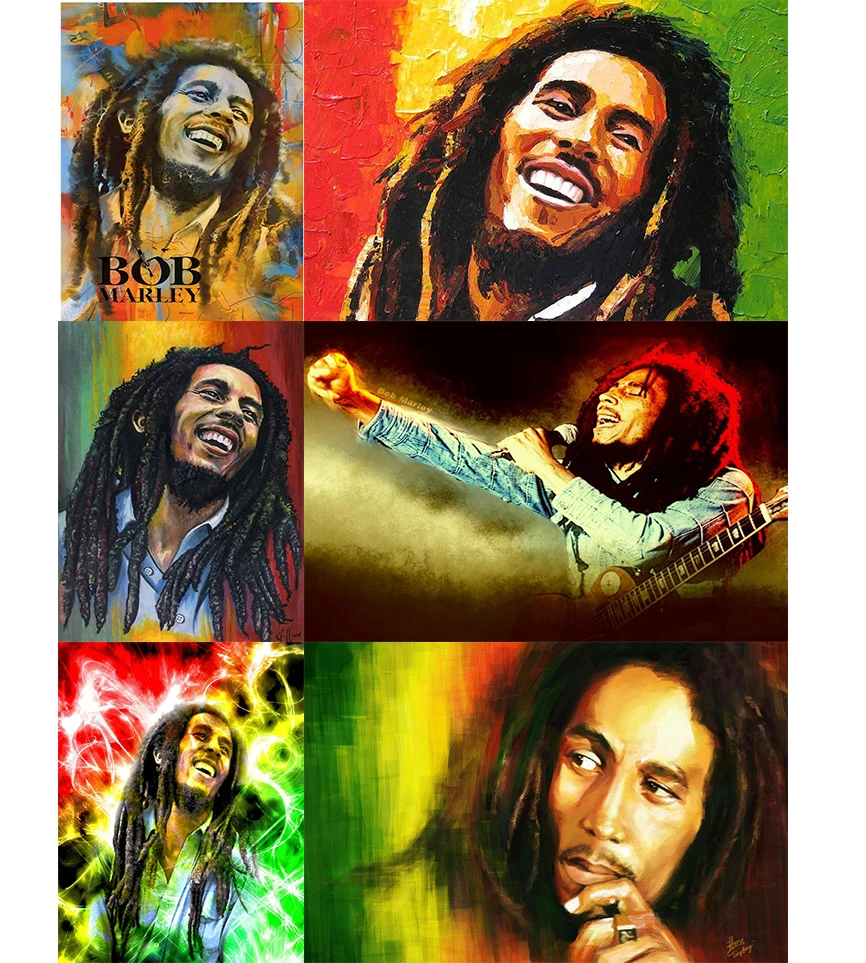 

Алмазная живопись «сделай сам» с изображением знаменитого музыканта Боба Марли, портрет, алмазная вышивка, регги, певица, мозаичная картина