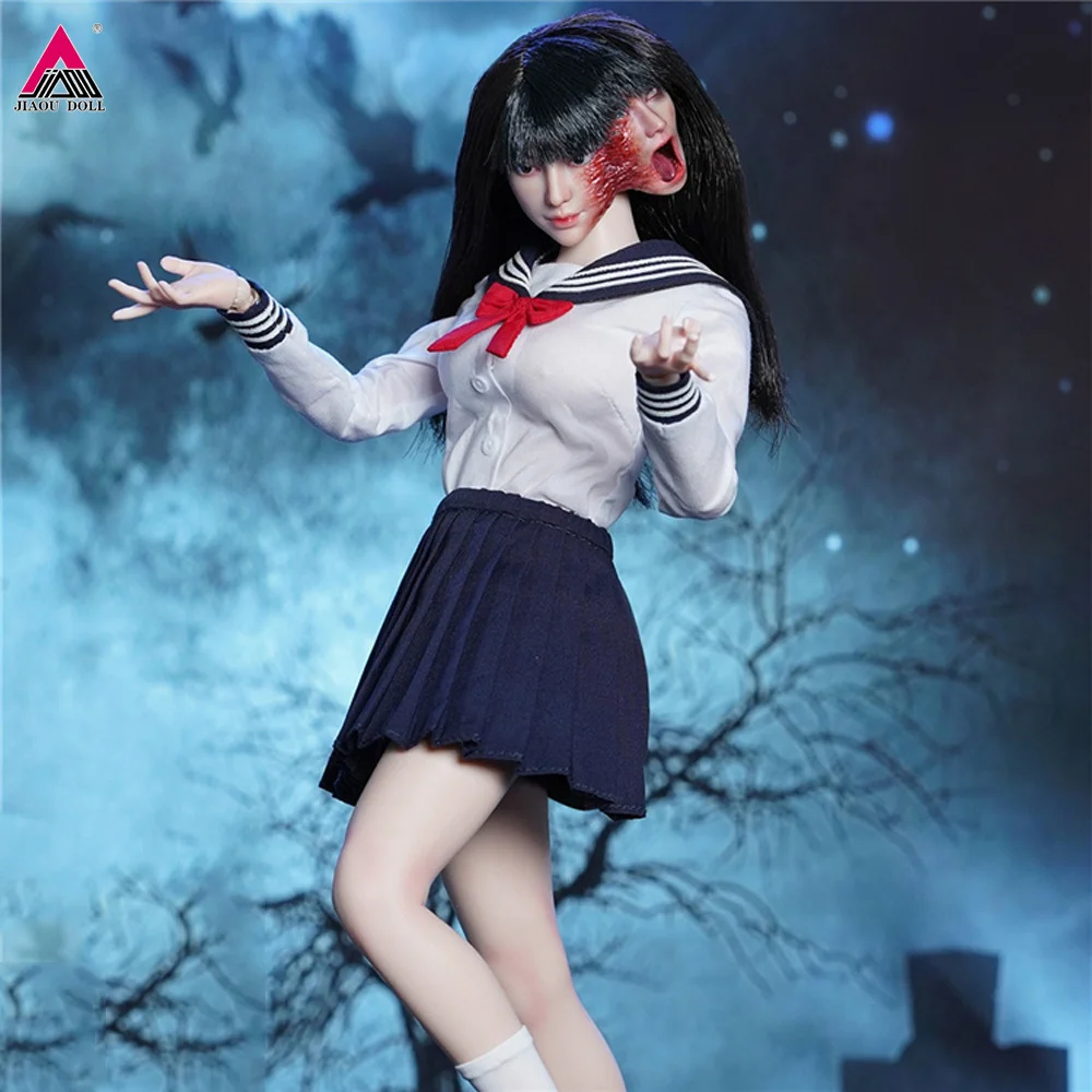 

SUPER DUCK SET085 1/6 Horror Girl Japanese Cartoon Girl Wear JK School Uniform Full Set 12'' Action Figure Body Doll Collection