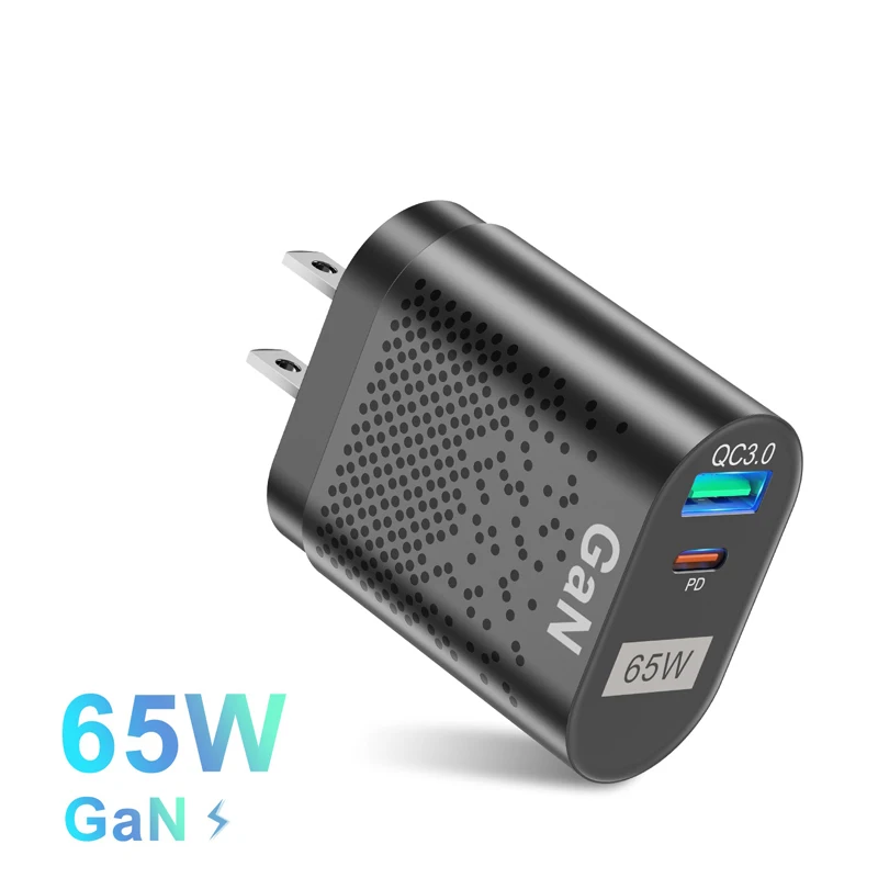 

GaN 65W USB Charger PD Fast Charging Cell Phone Charging Head QC3.0 Quick Gan Charging Source For iPhone 13 14 15 Xiaomi Samsung