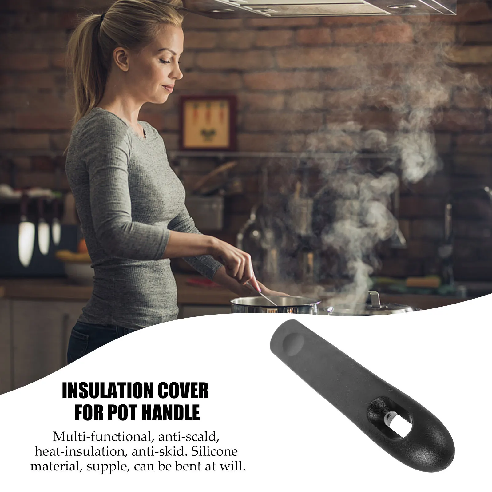 

Scald-Proof Pot Handle Bakelite Grip For Saucepan Wok Milk Pan Detachable Cookware Part Kitchen Utensil Accessory