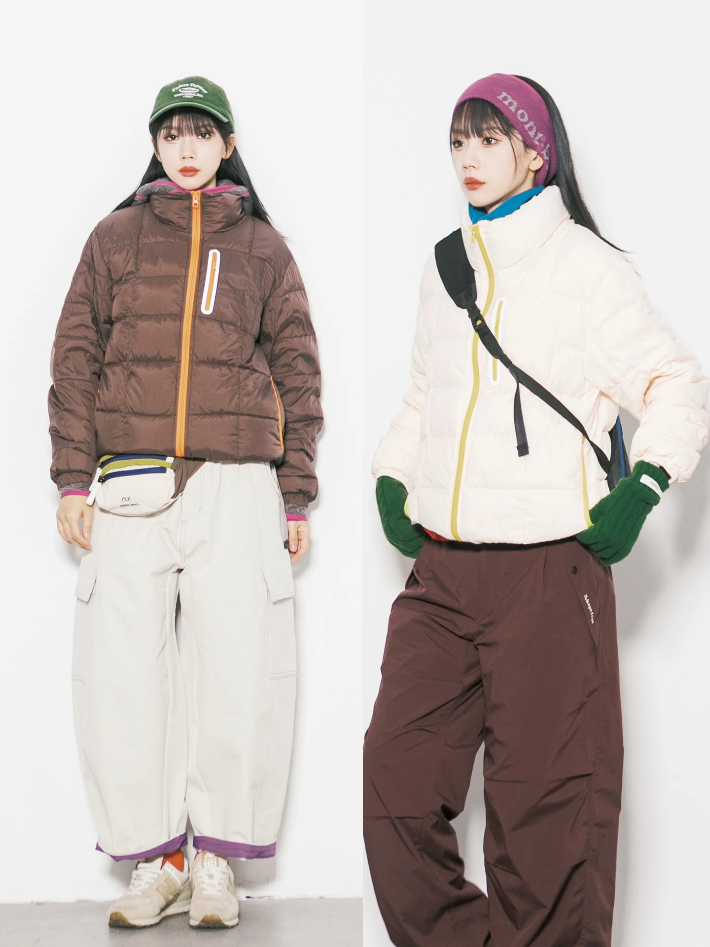 

Loose Fit White Du down Jaet Zipper Closure Stand Collar Bread Sle Outdoor Jaet for Men And Women Casual Sle Warmth