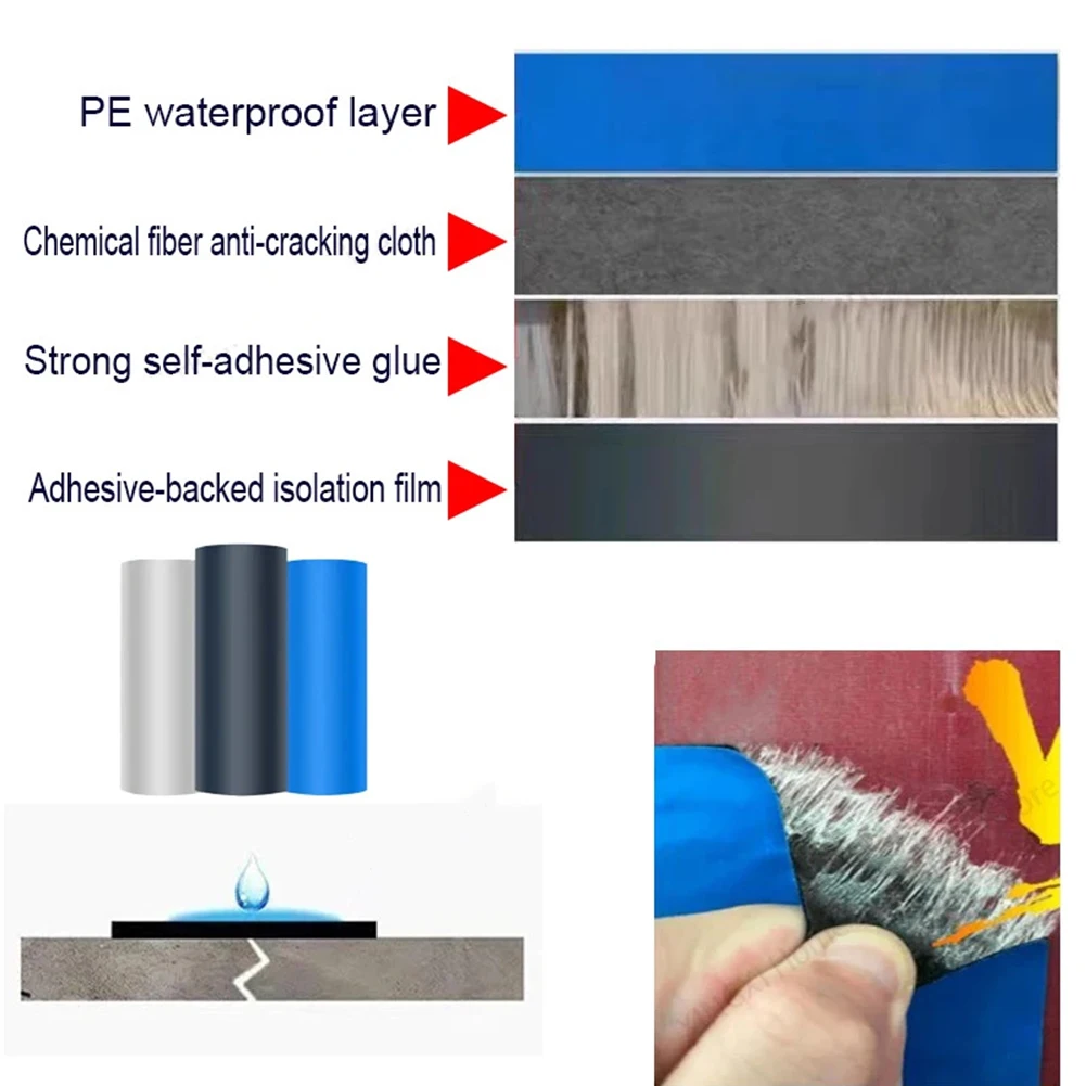 Imagem -06 - Adesivo Impermeável do Isolamento Térmico Fita do Reparo para o Telhado da Parede Leakproof Repair Tool 20cm 10m 30cm 10m 50cm 10m 1pc