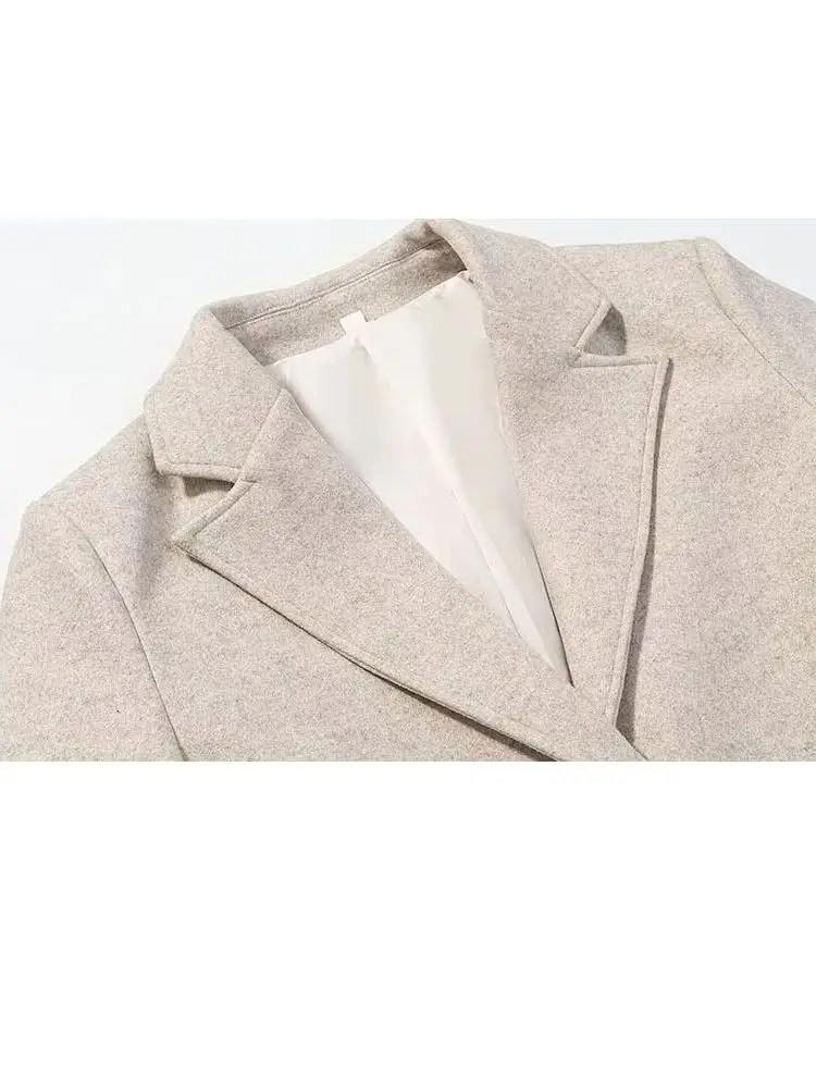 HH Woman Fashion Long Sleeves Lapel Single Breasted Pocket Decoration Long Overcoat Female New Casual Commuting Winter Long Coat