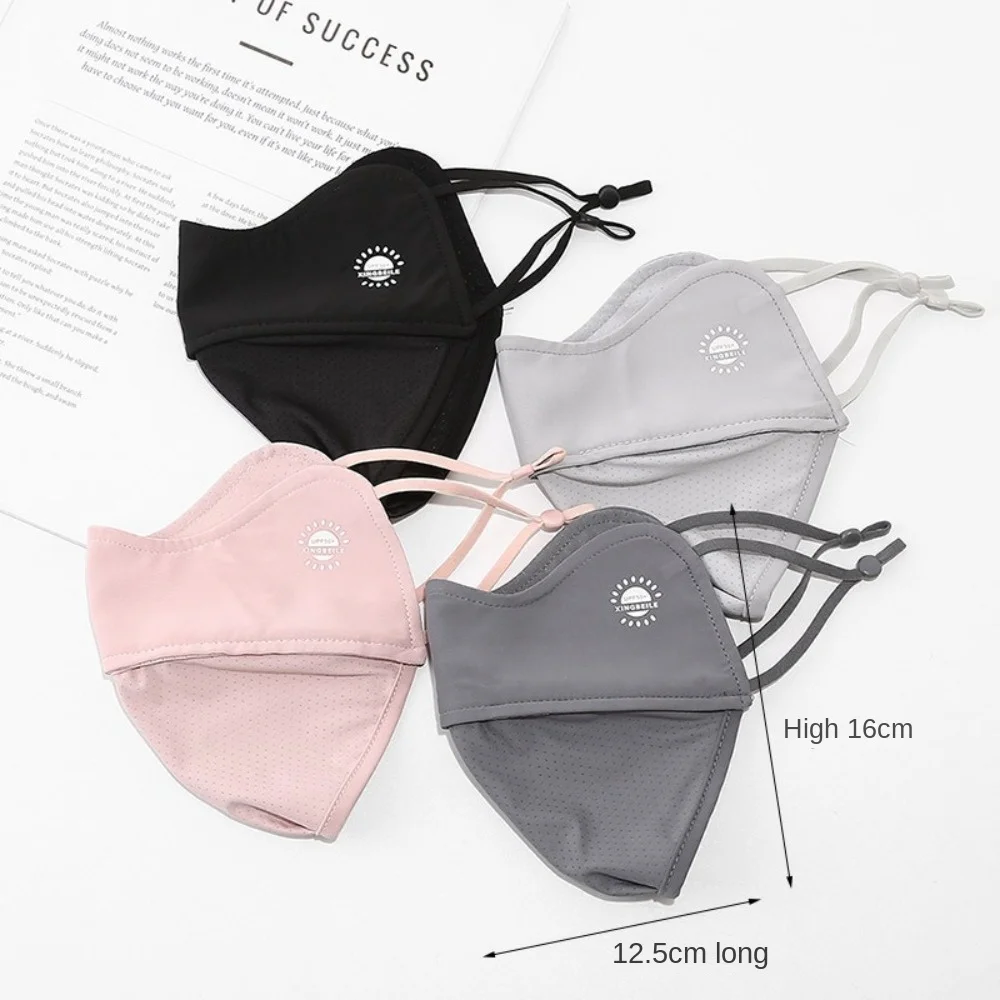New Breathable Ice Silk Mask Anti-UV Dustproof Riding Face Mask Washable Mesh Face Cover Scarf Gift