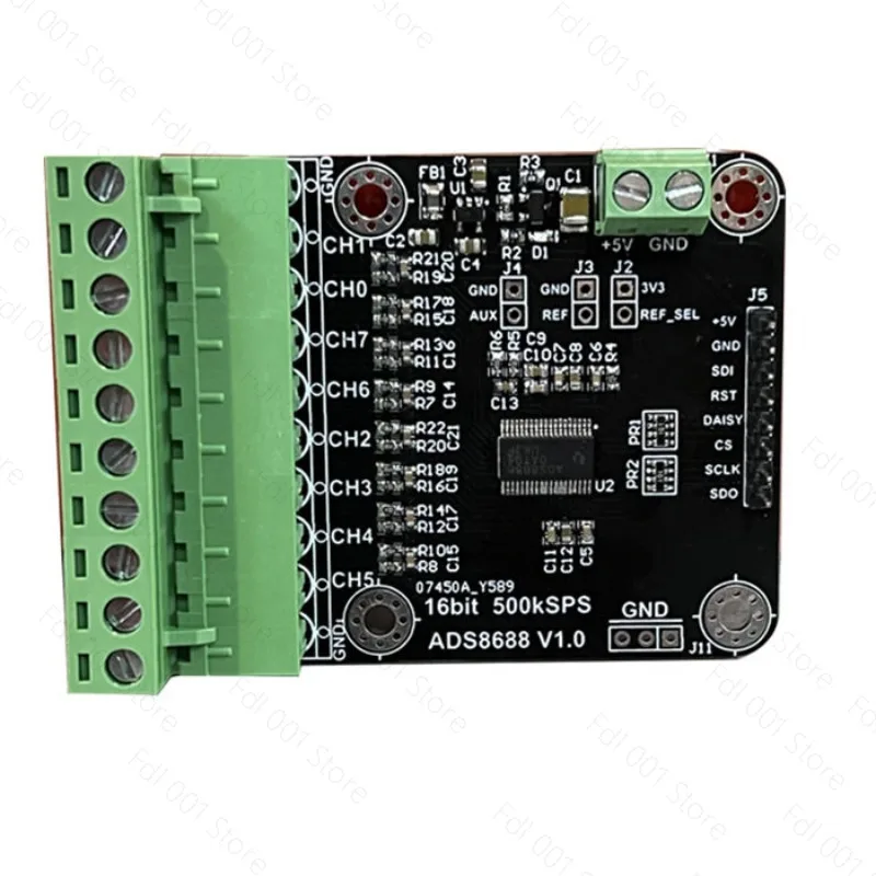 For ADS8688 16-bit, 500KSPS 8-channel ADC data collection module, single and double stage input
