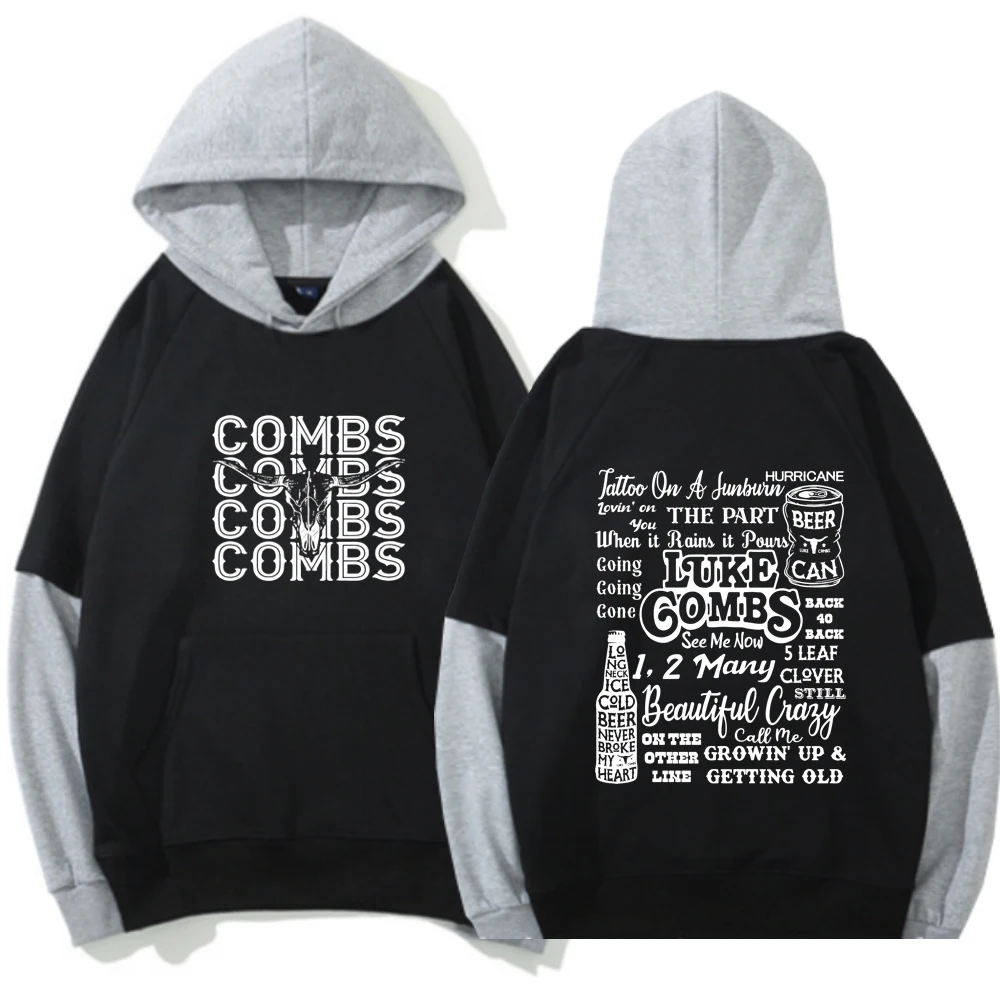 

Luke Combs Tattoo on A Sunburn 2024 Color Block Long Sleeve Sprint and Autumn Sweatshirt Unisex Casual Music Fans Gift Hoodie