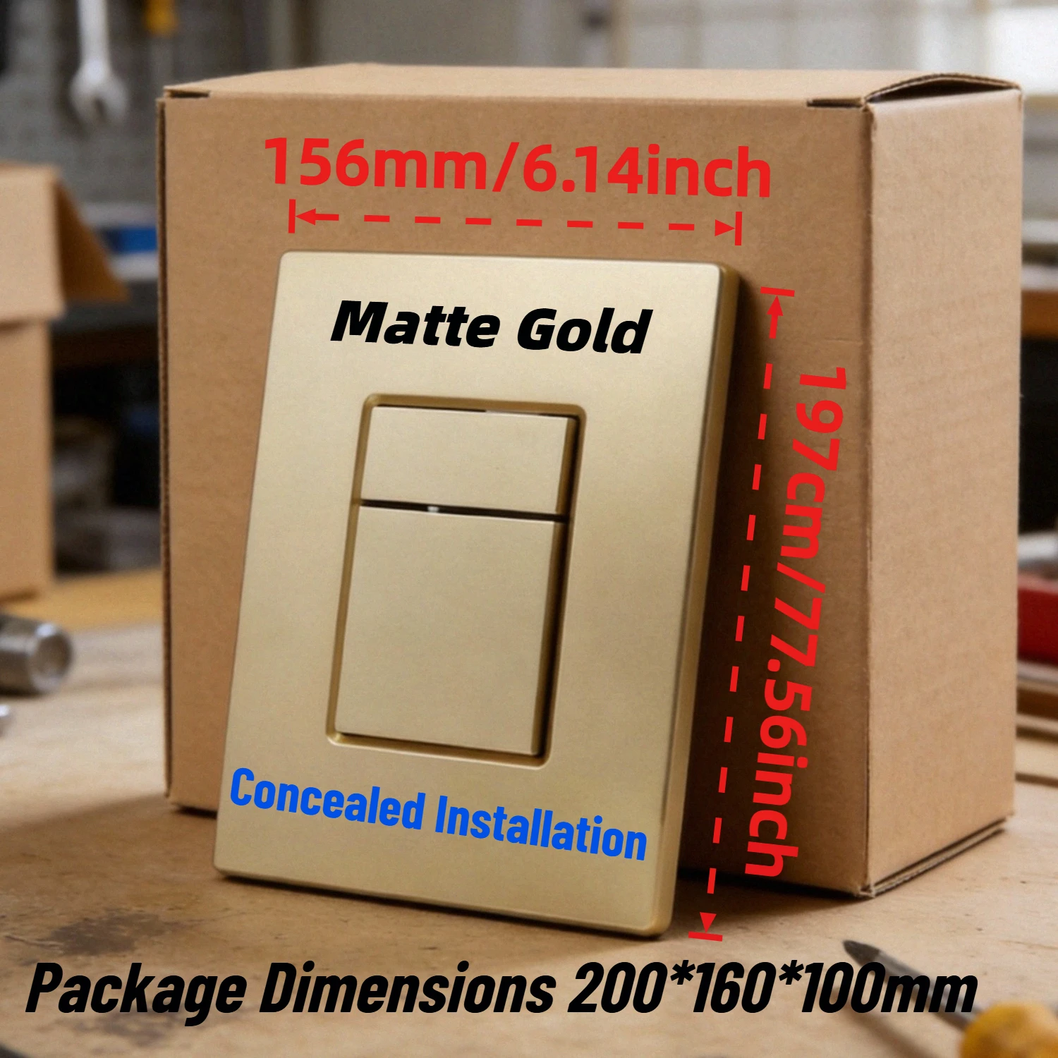 

Concealed Toilet Tank Button Brushed Gold Replacement Compatible with Grohe Skate Cosmopolitan 38732GNO Dual Flush Panel