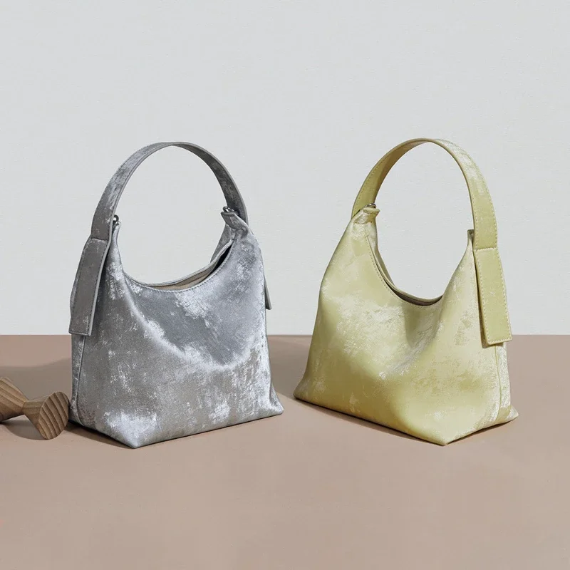 Imagem -05 - Bolsas de Couro Genuíno Estilo Chinês para Mulheres Lancheira Feminina Bolsas de Ombro Veludo Cetim Couro de Vaca Bolsalas Crossbody Meninas Novas