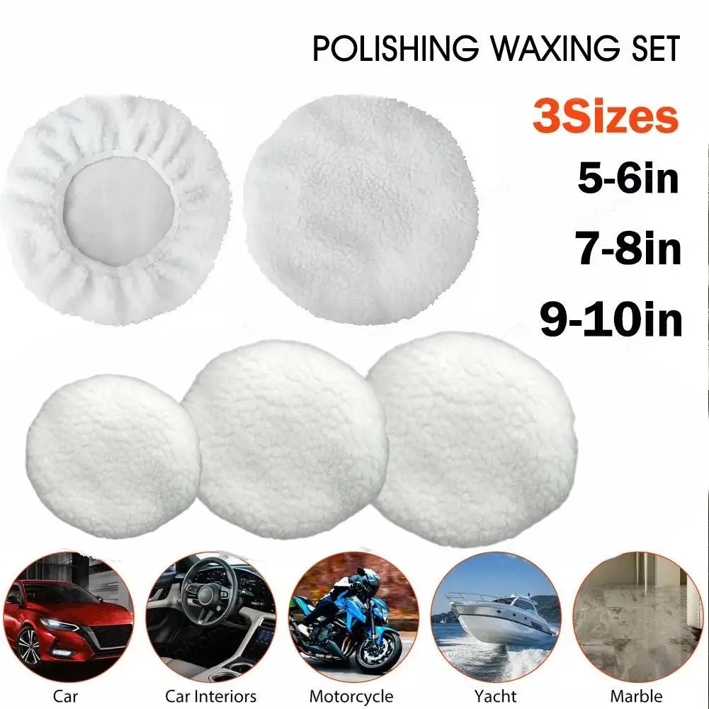 

Polishing Bonnet Buffer Pads Set Soft Wool For 5-10" Car Polisher Waxing Soft Washable Reusable Car Polisher Waxing Tool