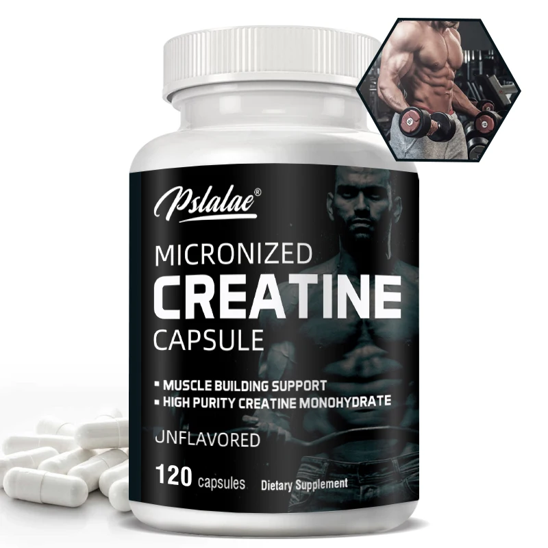 

Micronized Creatine Powder (5000 Mg) Creatine Monohydrate Powder, Unflavored, Ketogenic Friendly, Non-GMO 120 Capsules